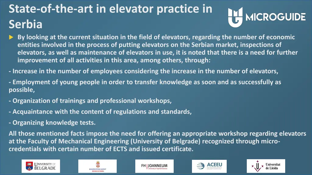 state of the art in elevator practice in serbia 2
