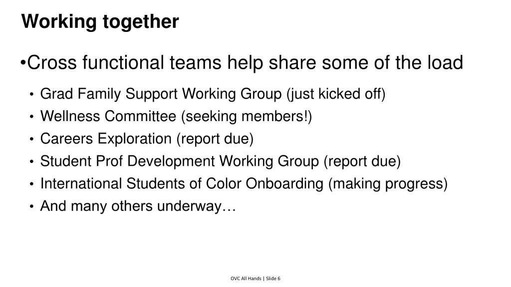 working together