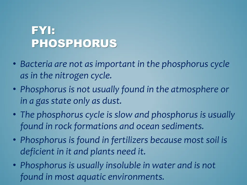 fyi phosphorus