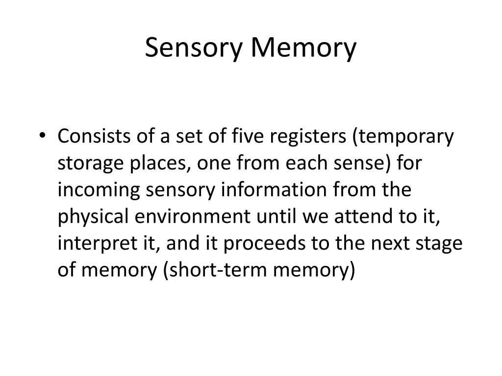 sensory memory