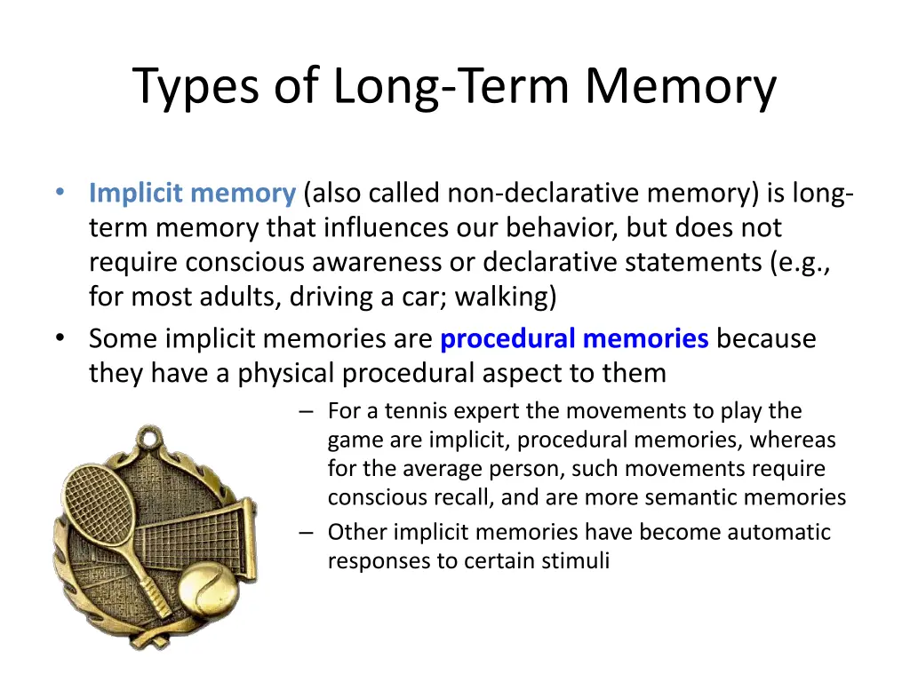 types of long term memory 1