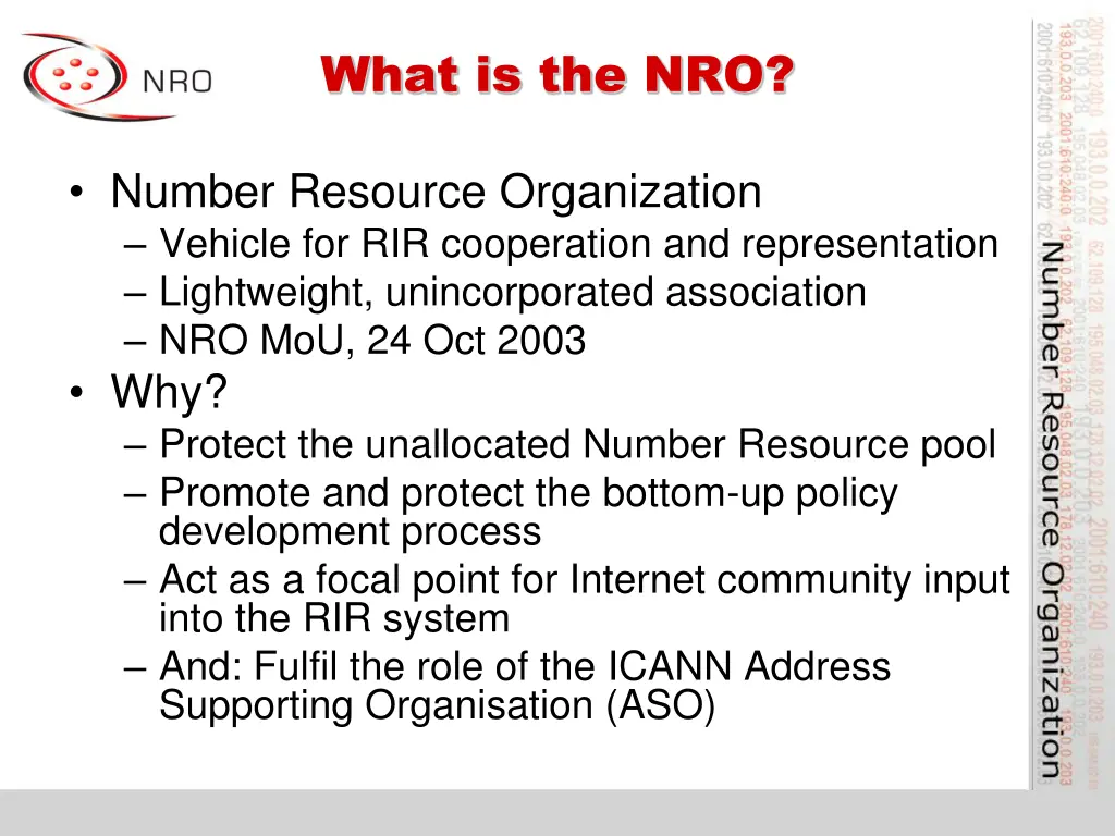 what is the nro
