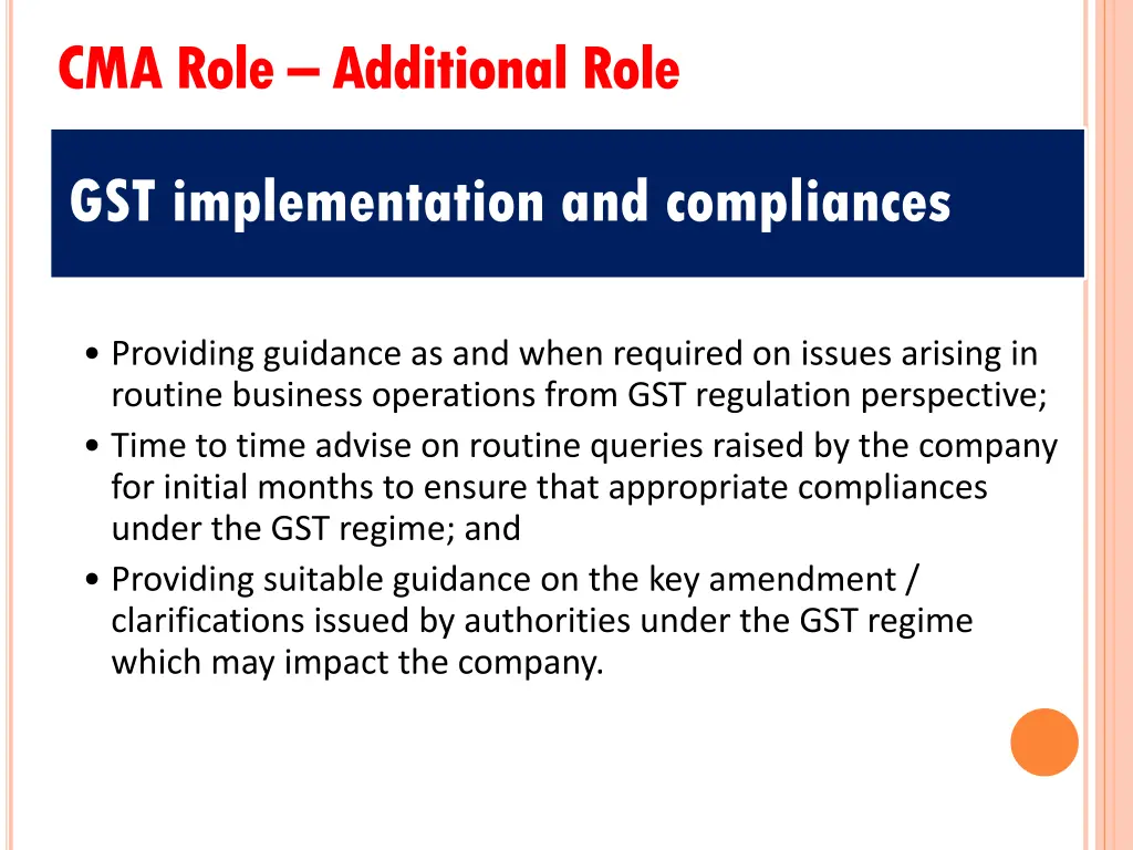 cma role additional role 2