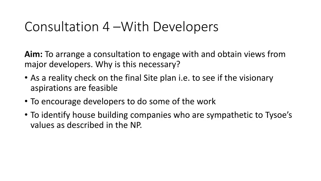 consultation 4 with developers