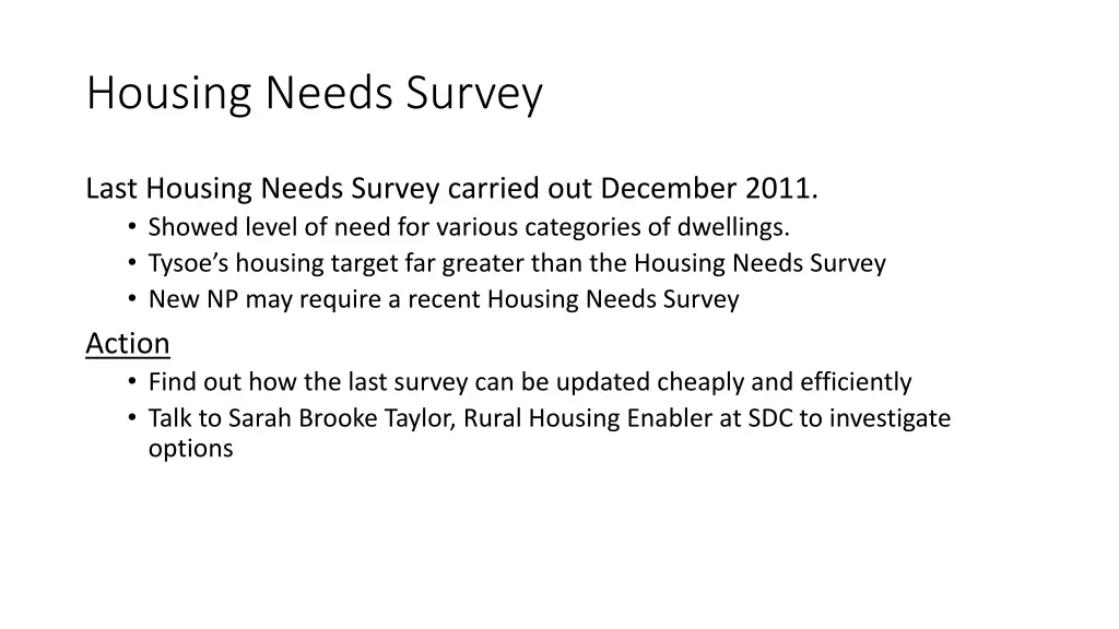 housing needs survey
