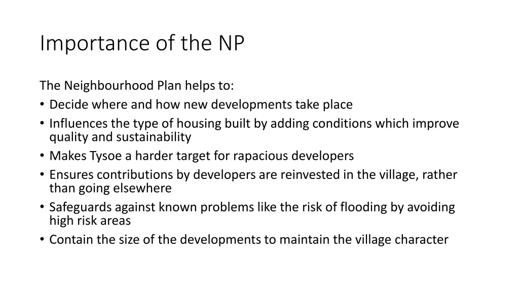 importance of the np
