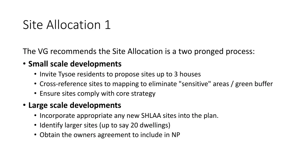 site allocation 1