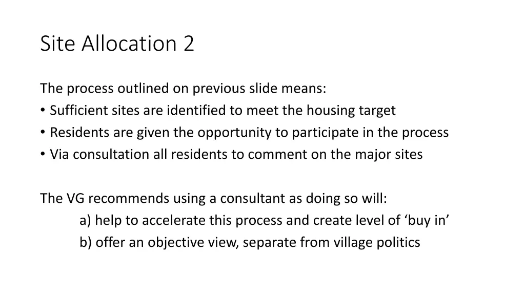 site allocation 2