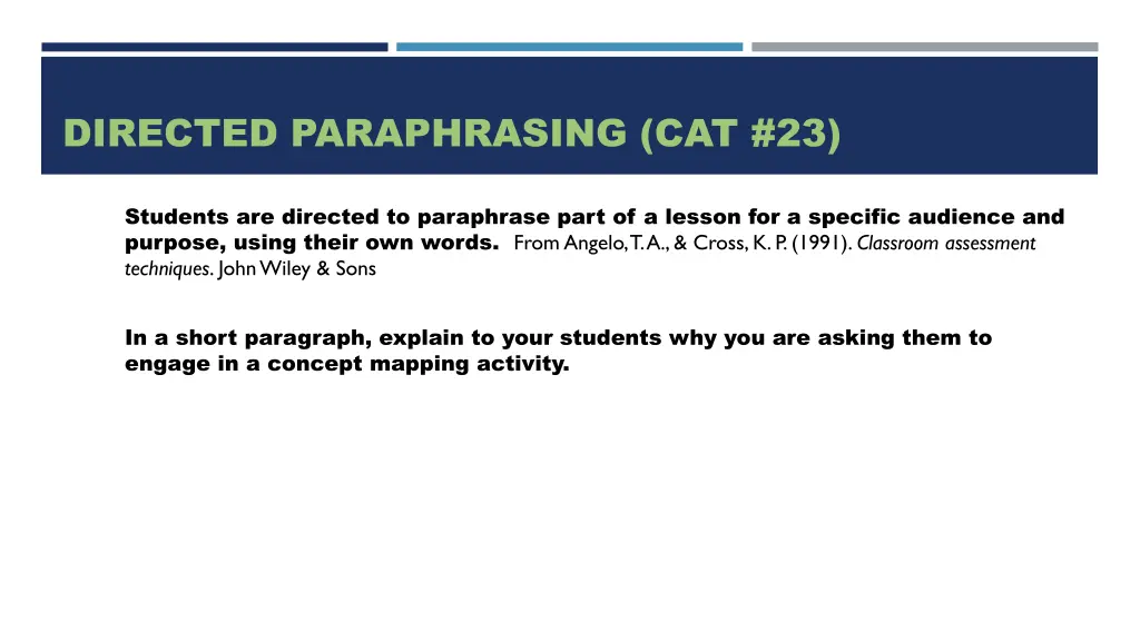 directed paraphrasing cat 23
