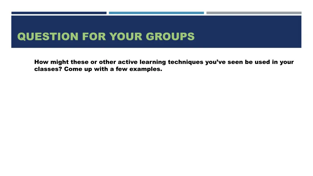 question for your groups