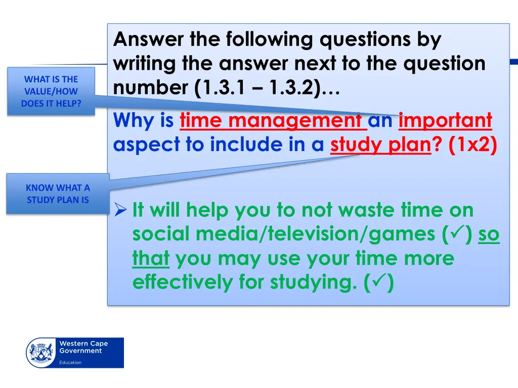 answer the following questions by writing