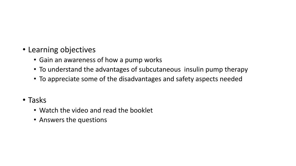 learning objectives gain an awareness