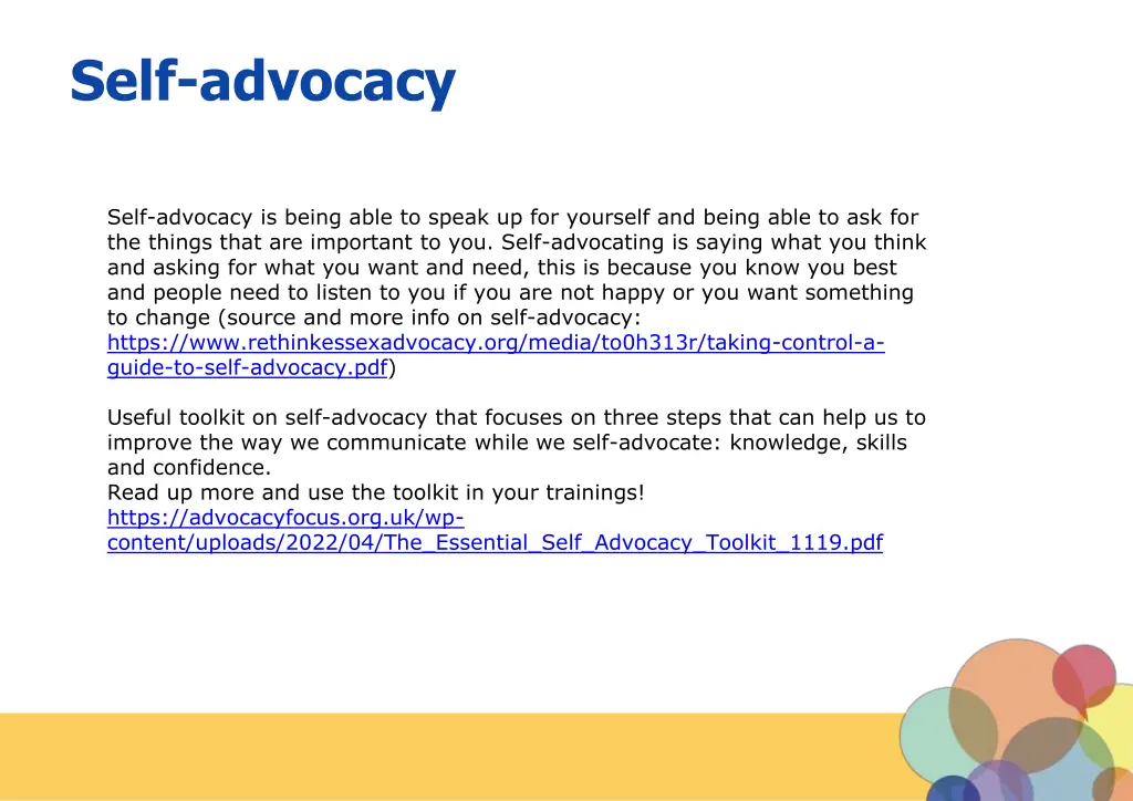 self advocacy