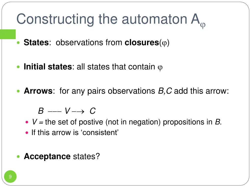 constructing the automaton a