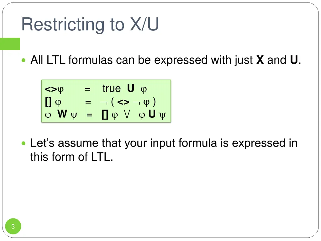 restricting to x u