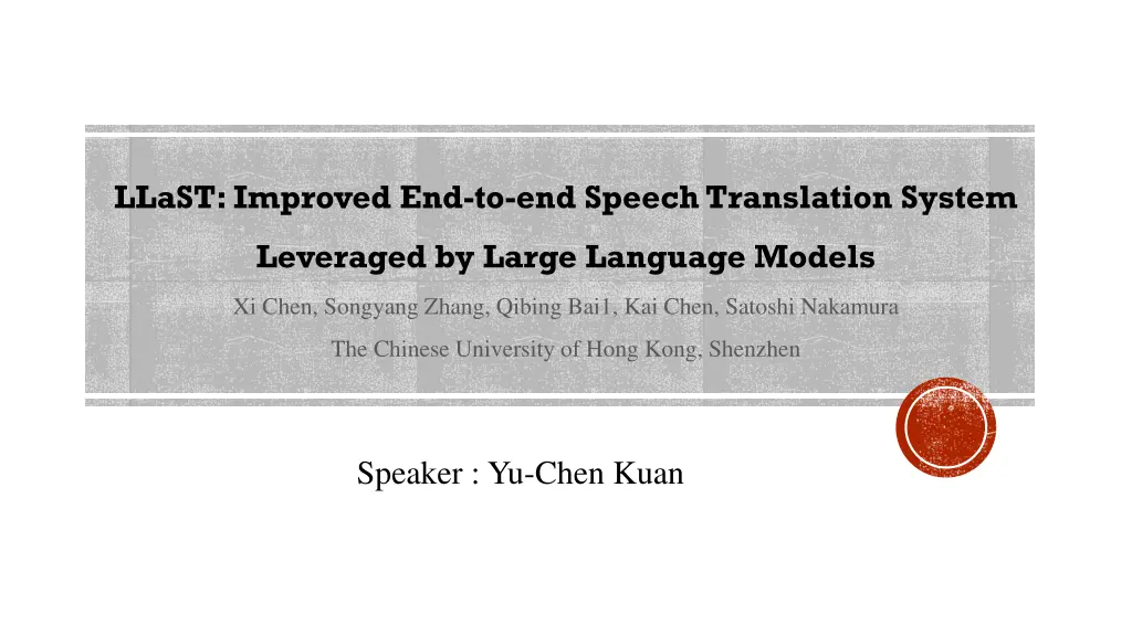 llast improved end to end speech translation