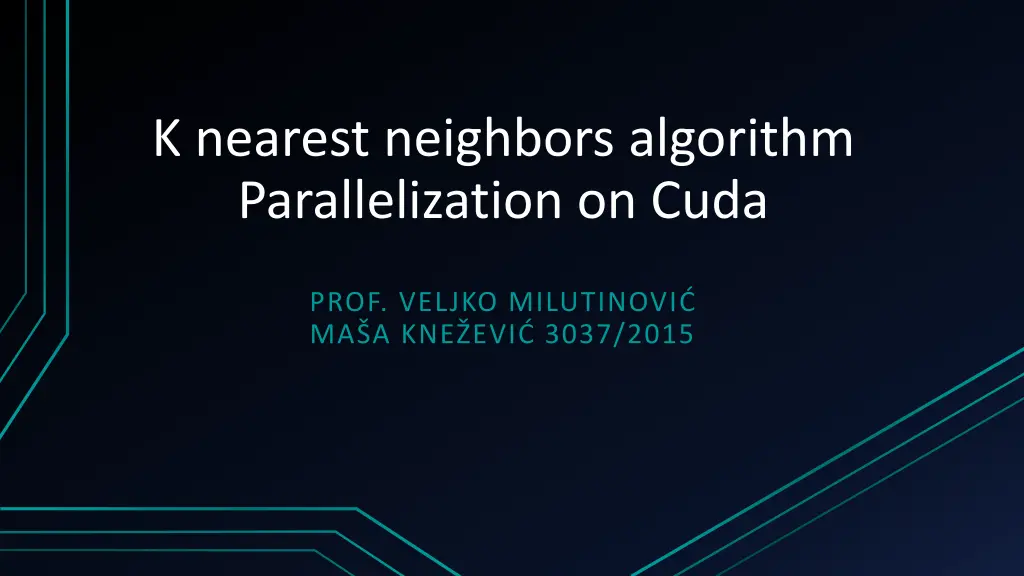 k nearest neighbors algorithm parallelization