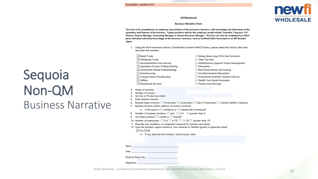 sequoia sequoia non non qm business narrative
