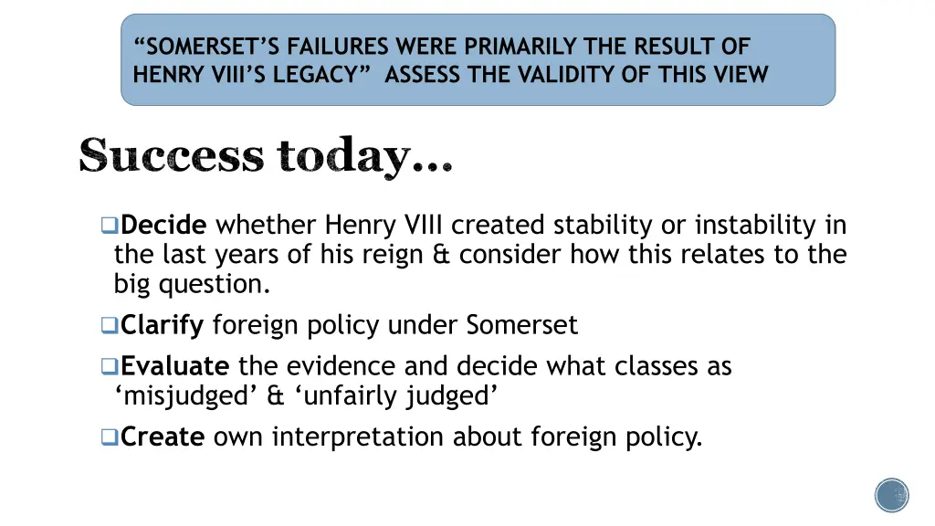 somerset s failures were primarily the result 2