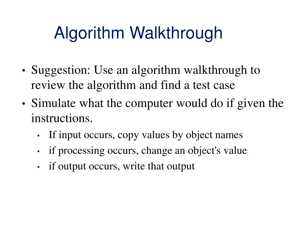 algorithm walkthrough