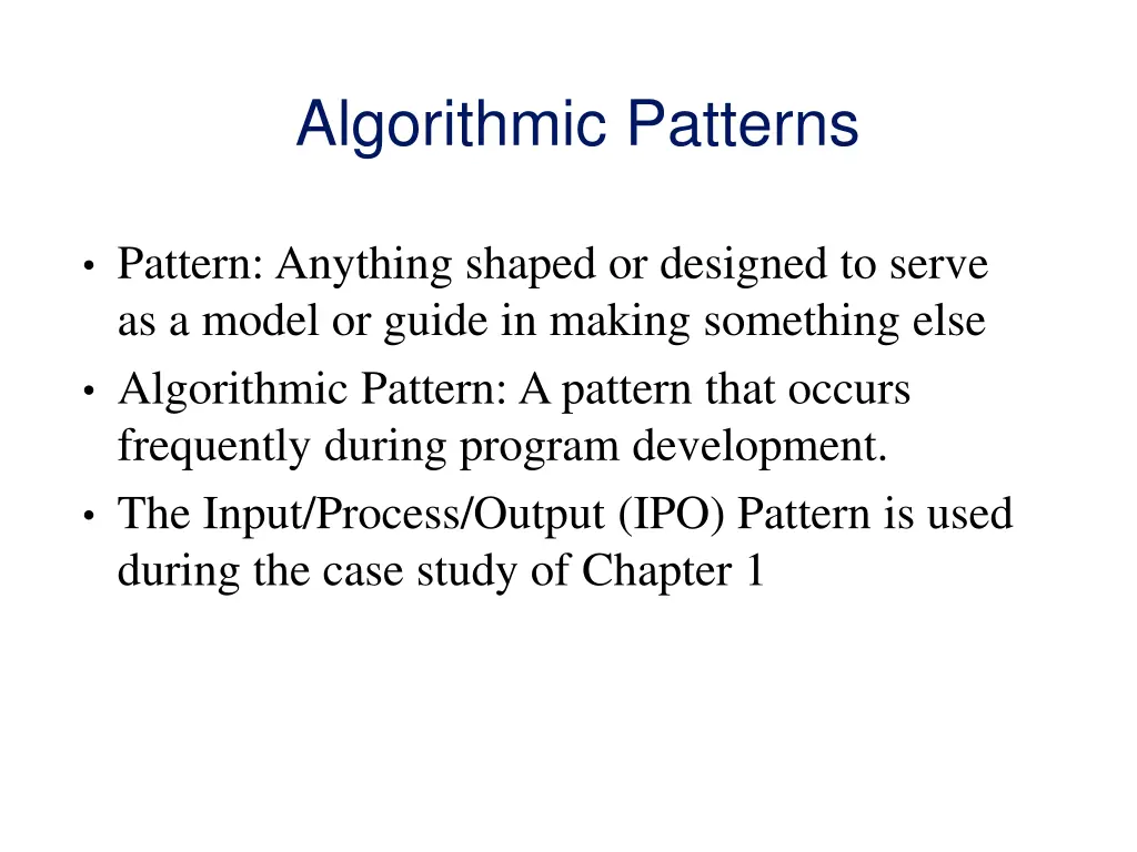 algorithmic patterns