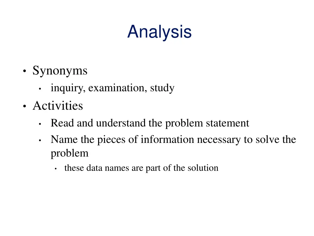 analysis