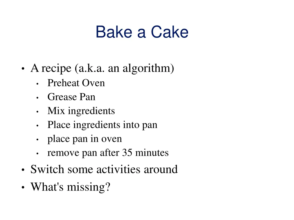 bake a cake