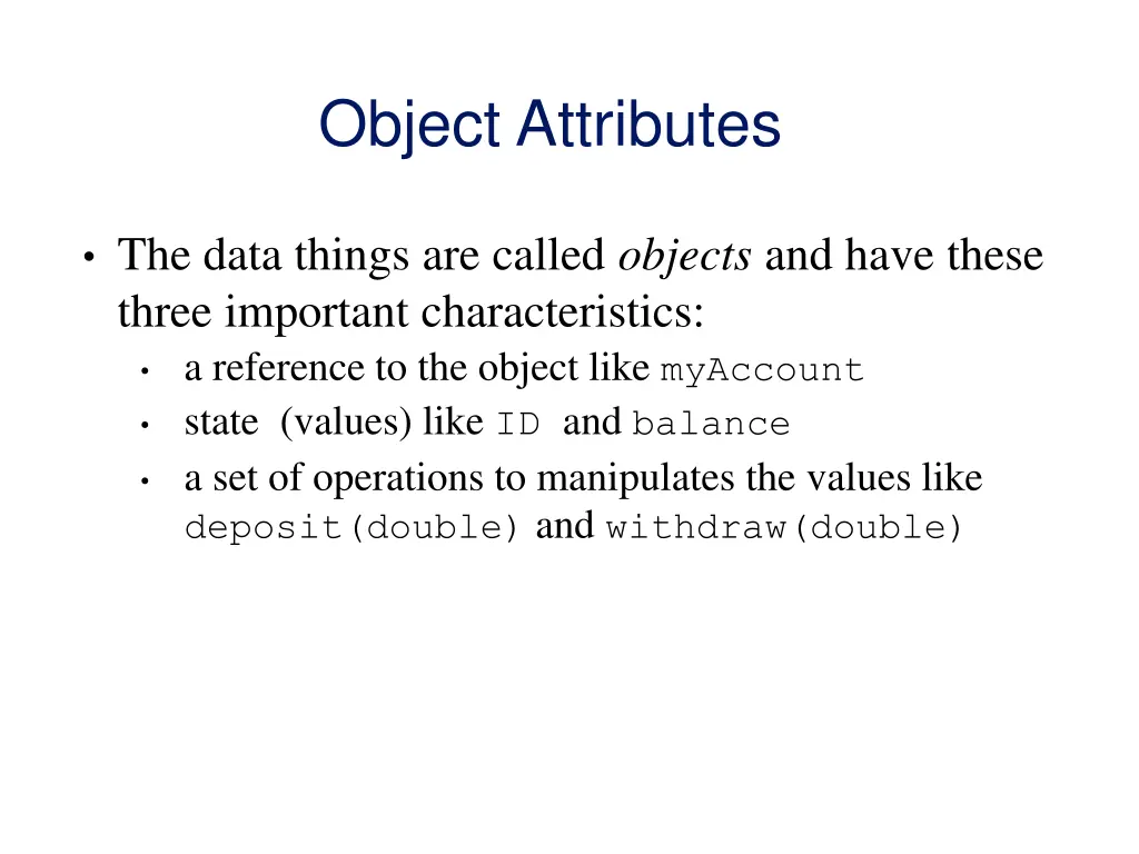 object attributes