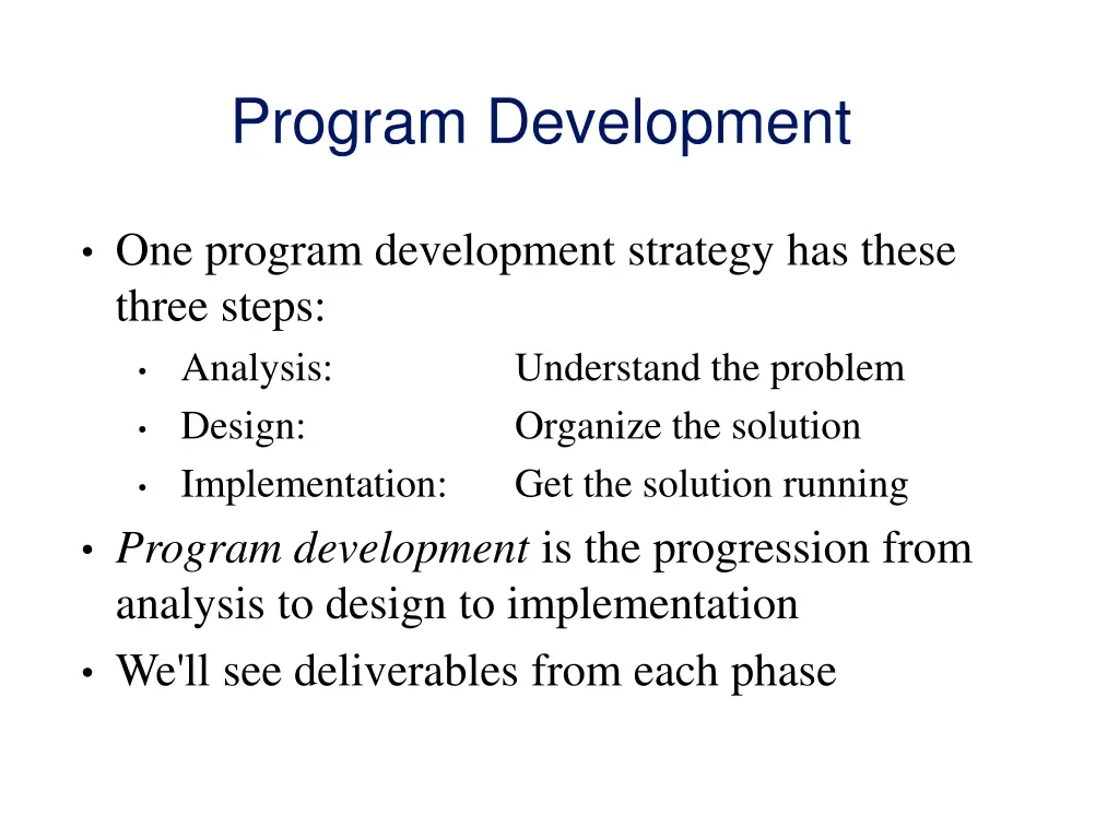 program development