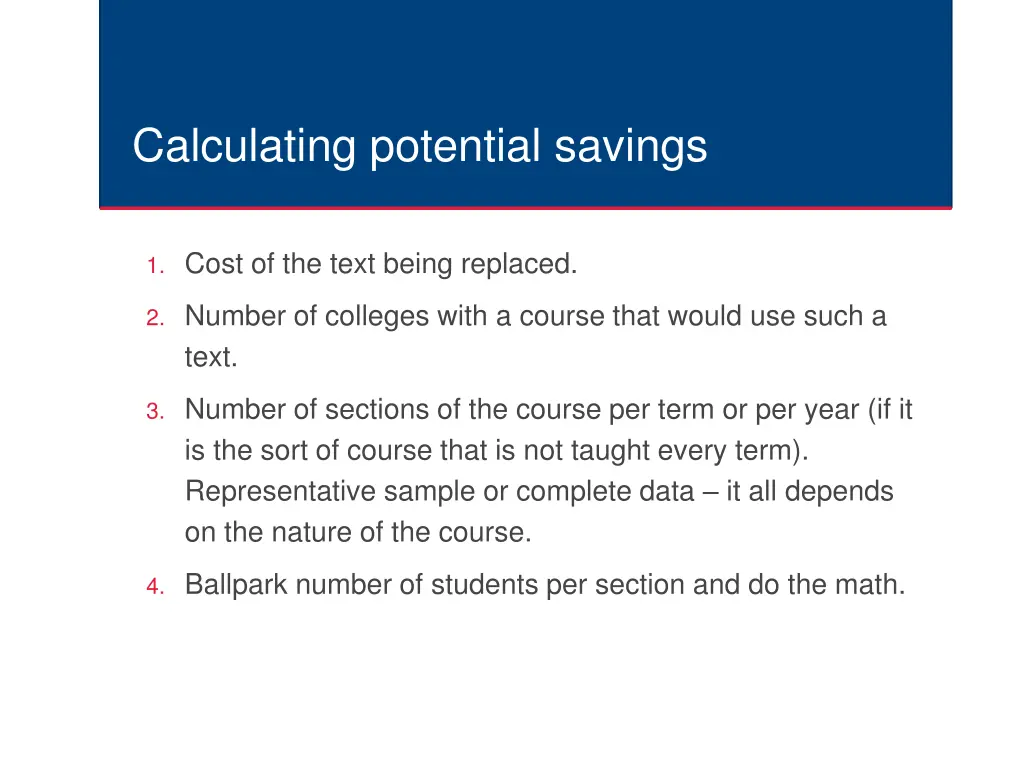 calculating potential savings