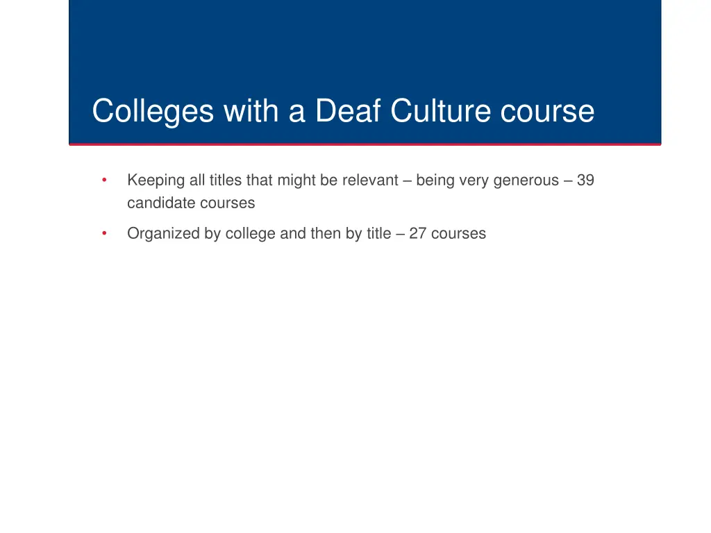 colleges with a deaf culture course