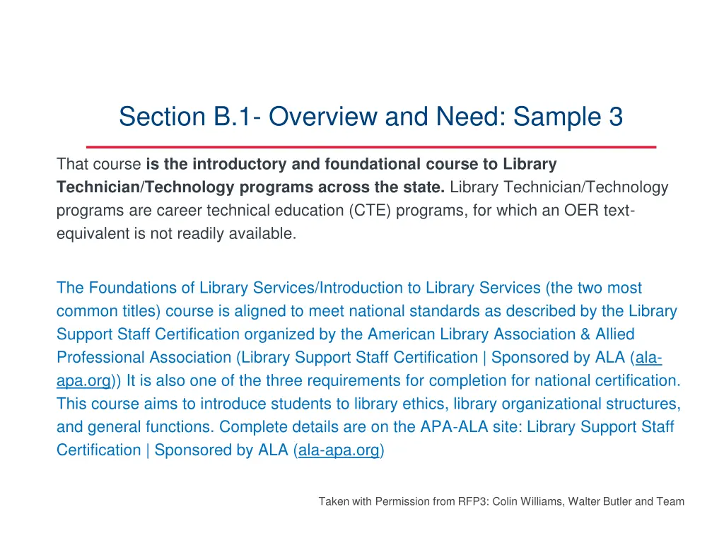 section b 1 overview and need sample 3