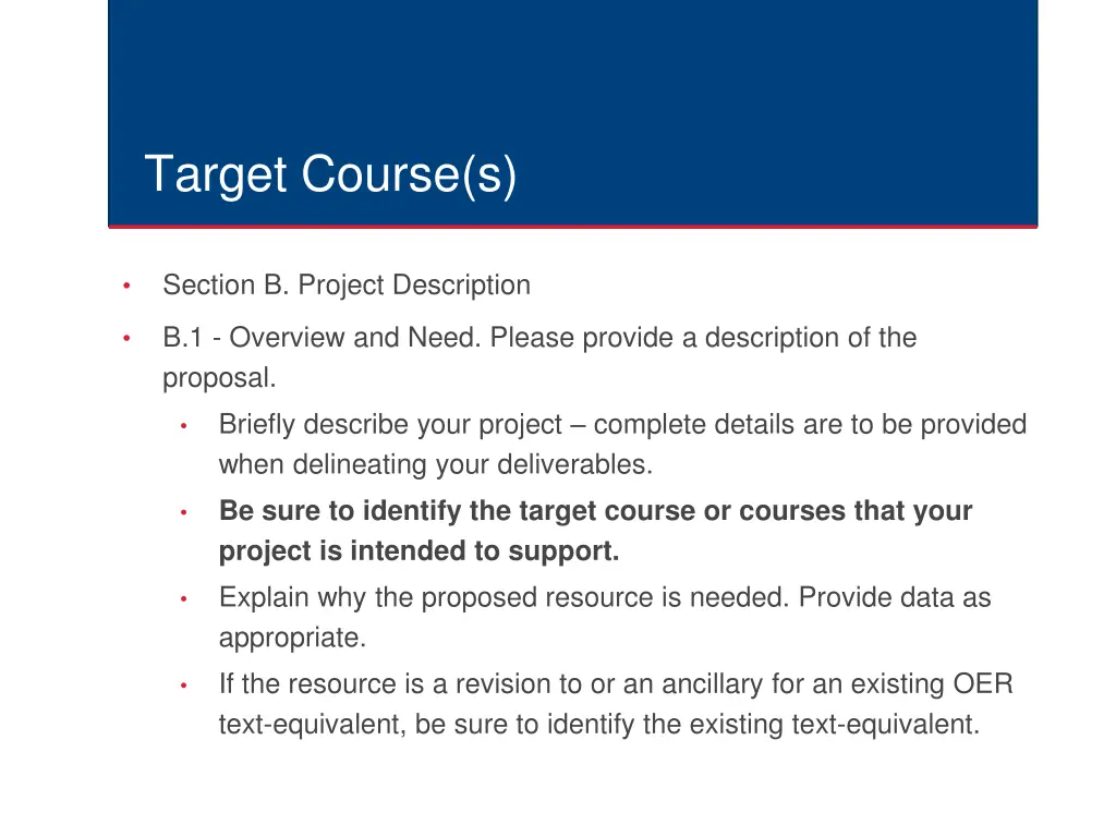target course s