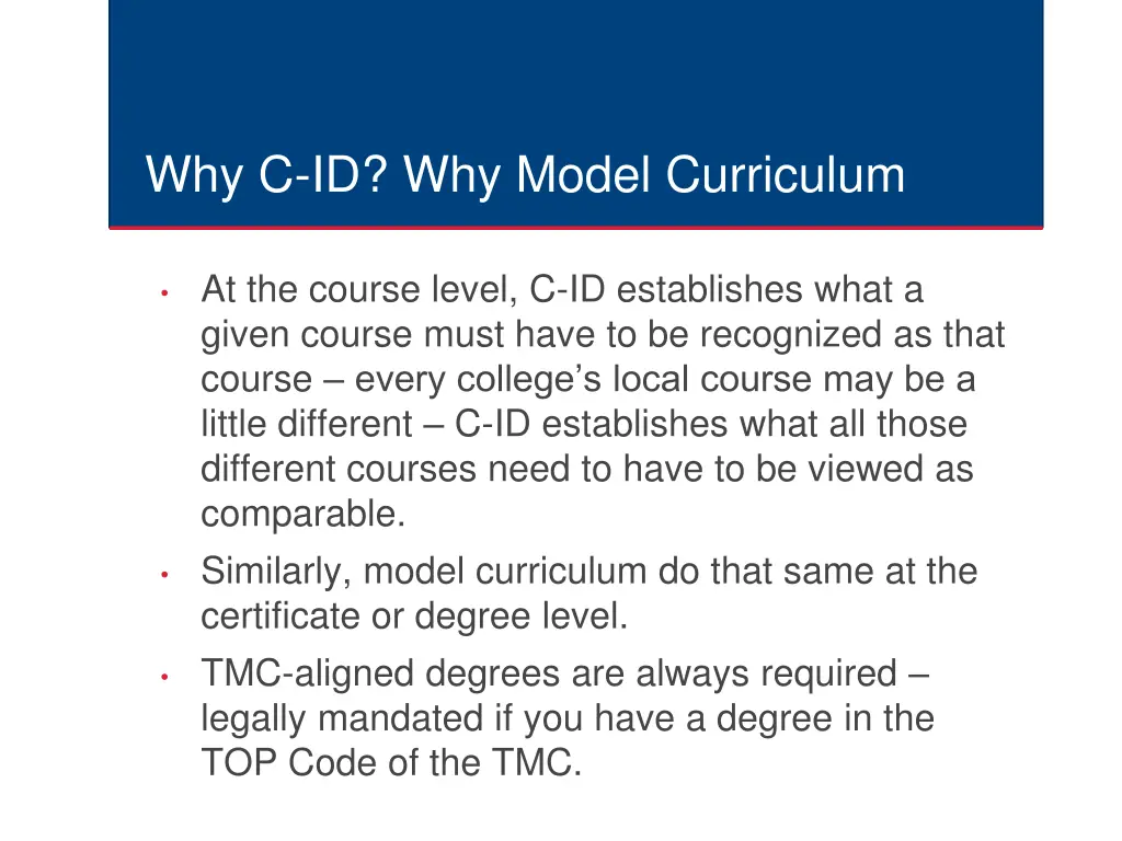 why c id why model curriculum