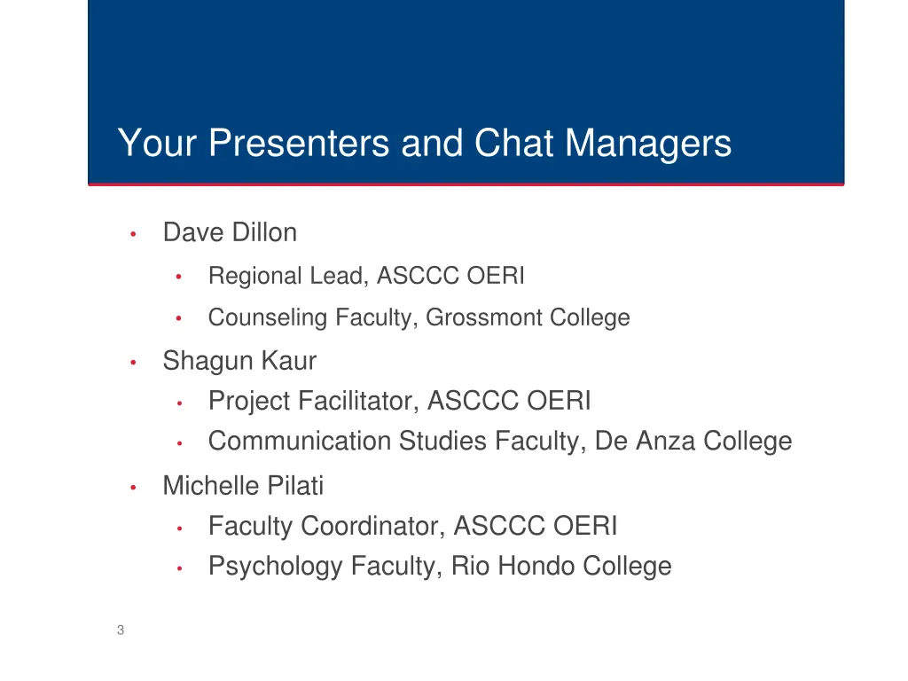 your presenters and chat managers