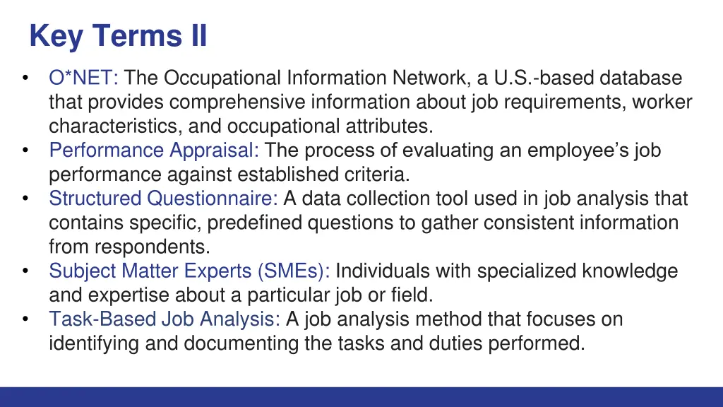 key terms ii