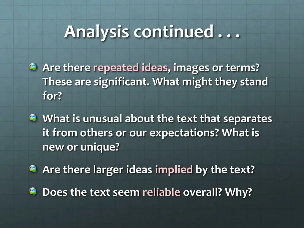 analysis continued