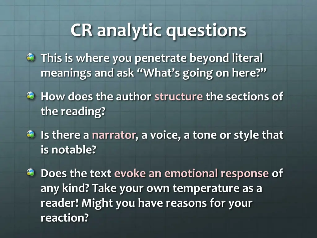 cr analytic questions
