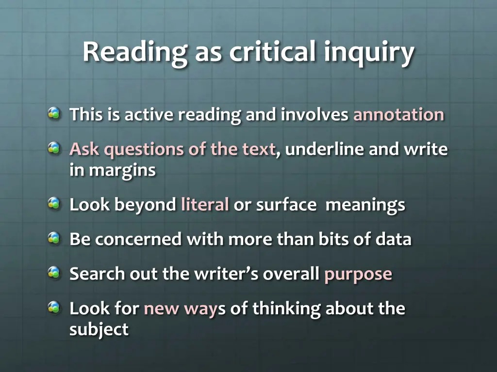 reading as critical inquiry