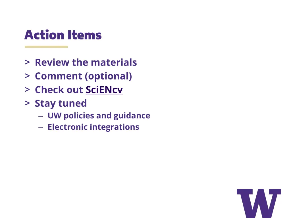 action items