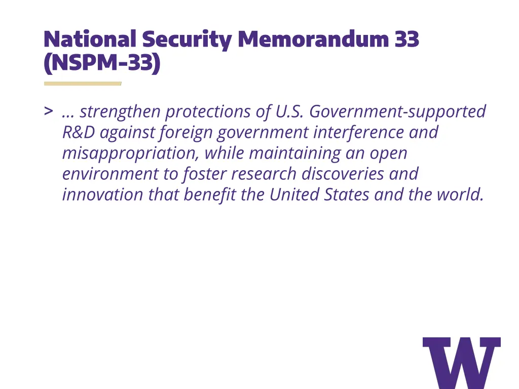 national security memorandum 33 nspm 33