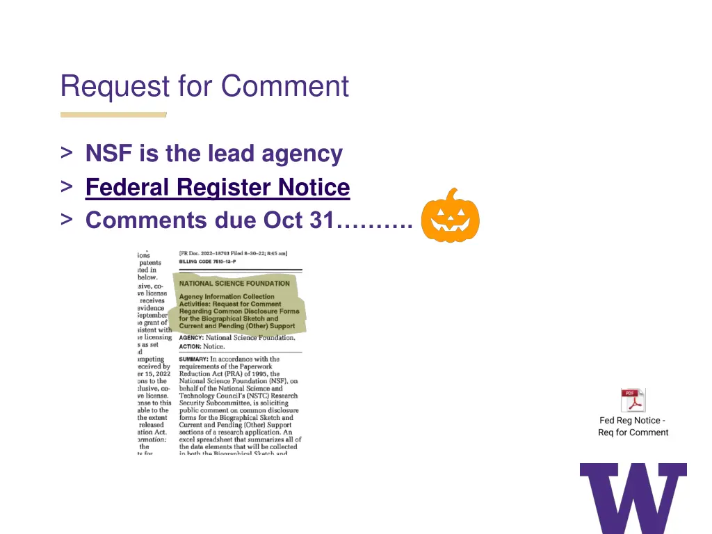 request for comment