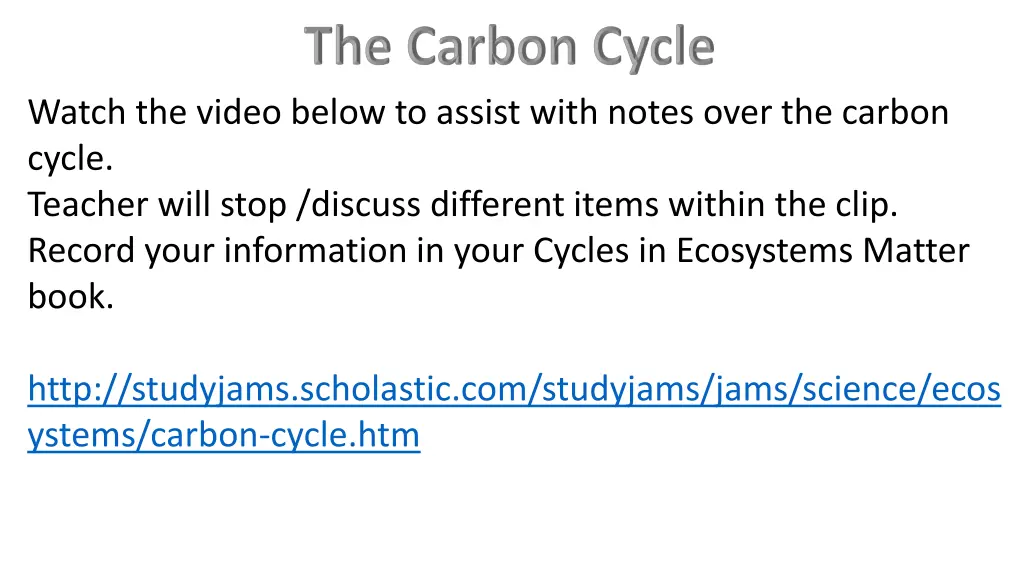 watch the video below to assist with notes over