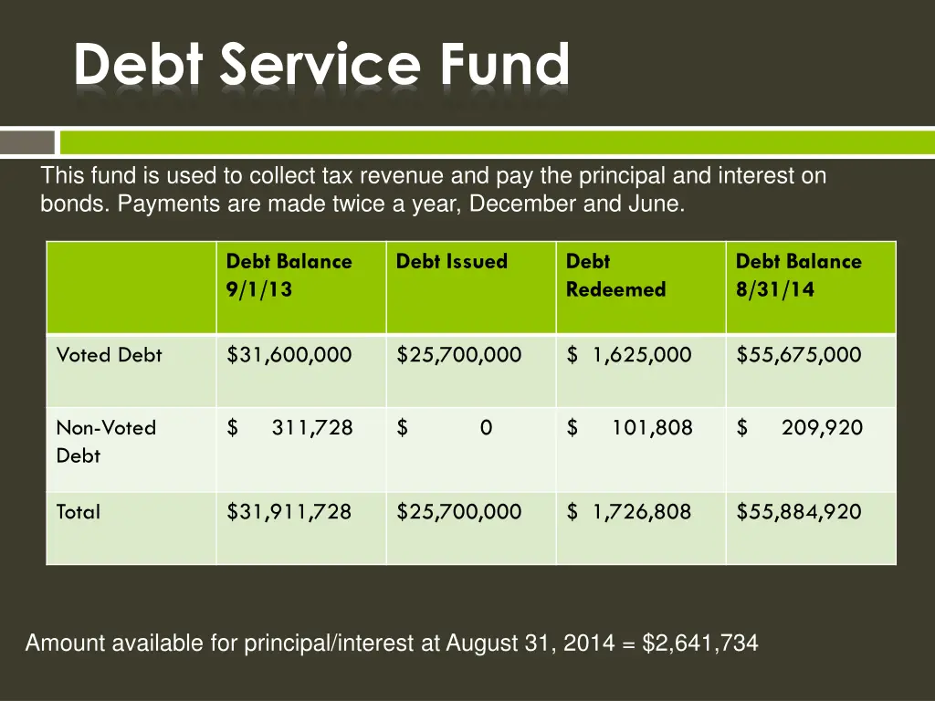 debt service fund