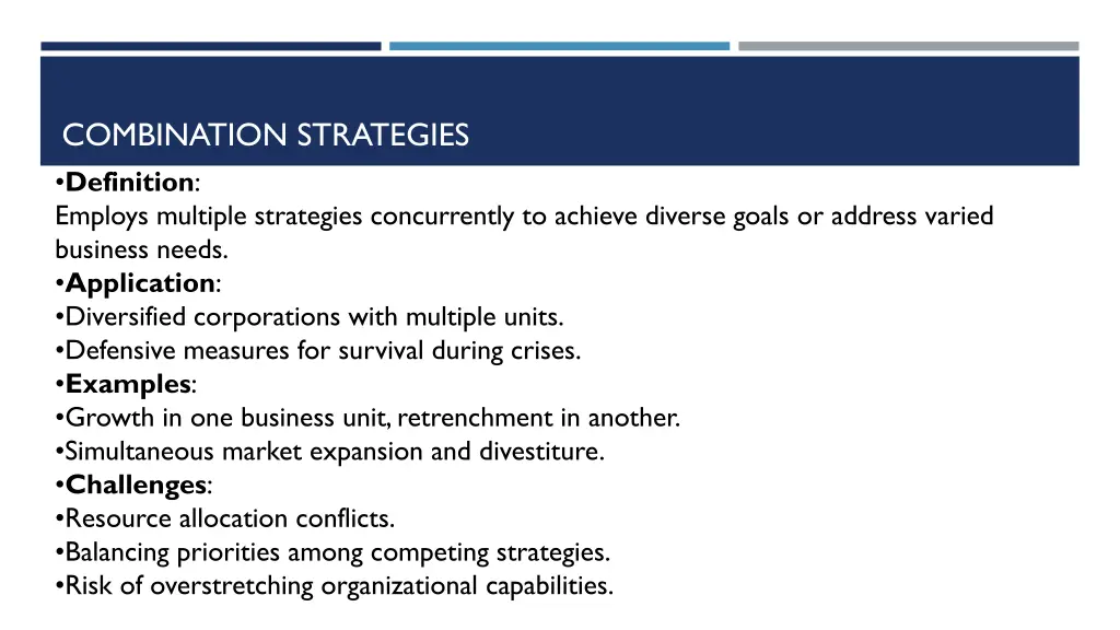 combination strategies definition employs