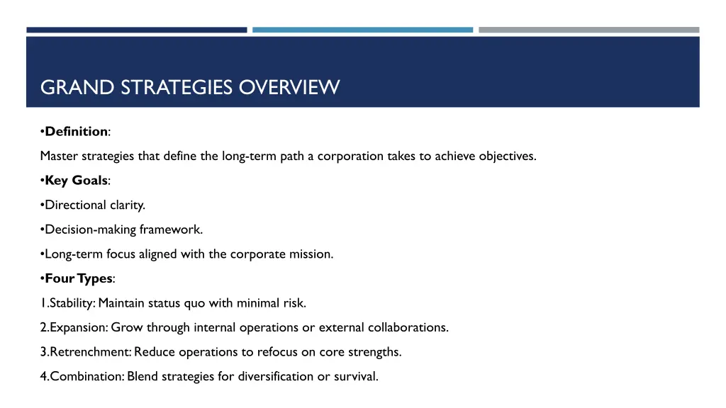 grand strategies overview