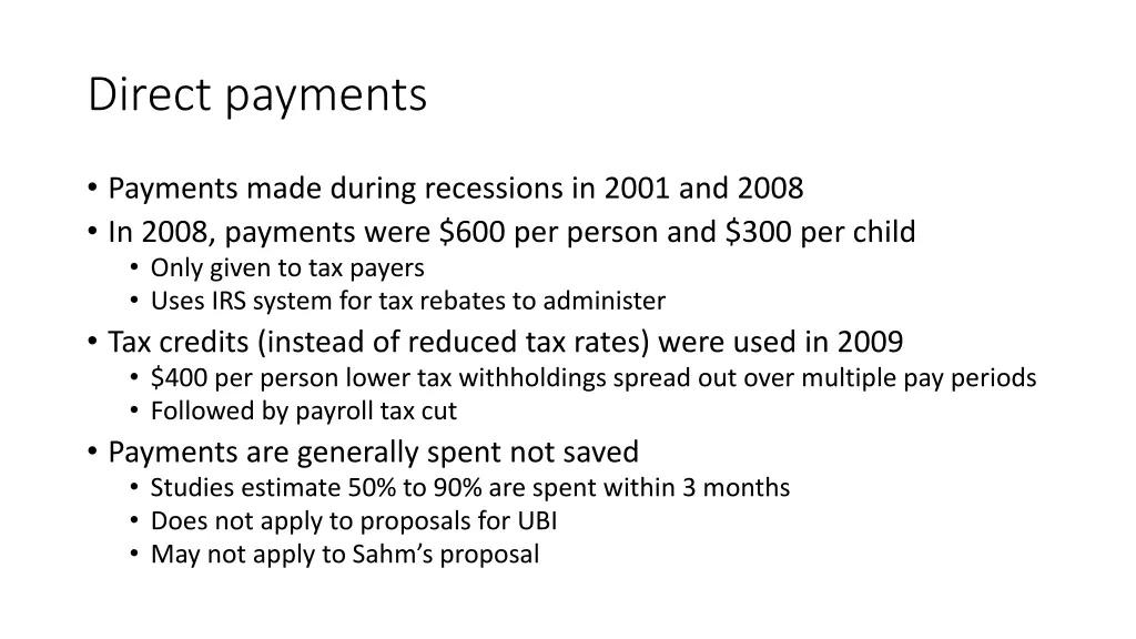 direct payments