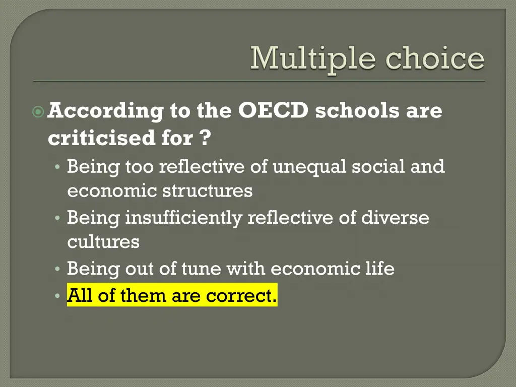 according to the oecd schools are criticised 1