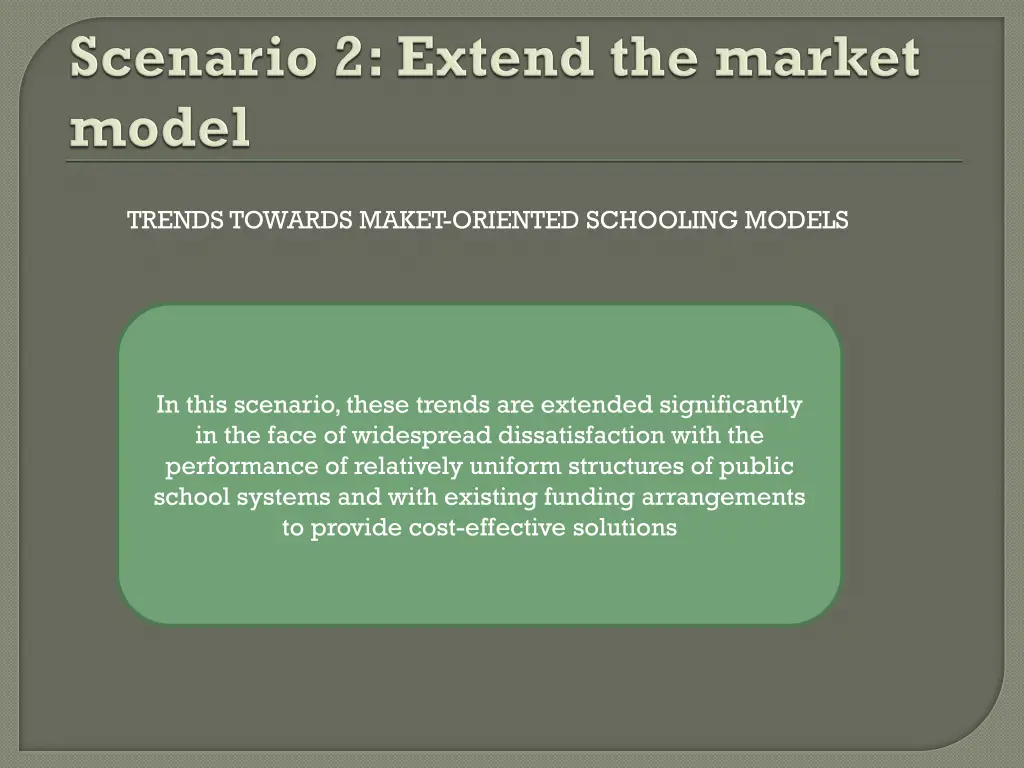 trends towards maket oriented schooling models