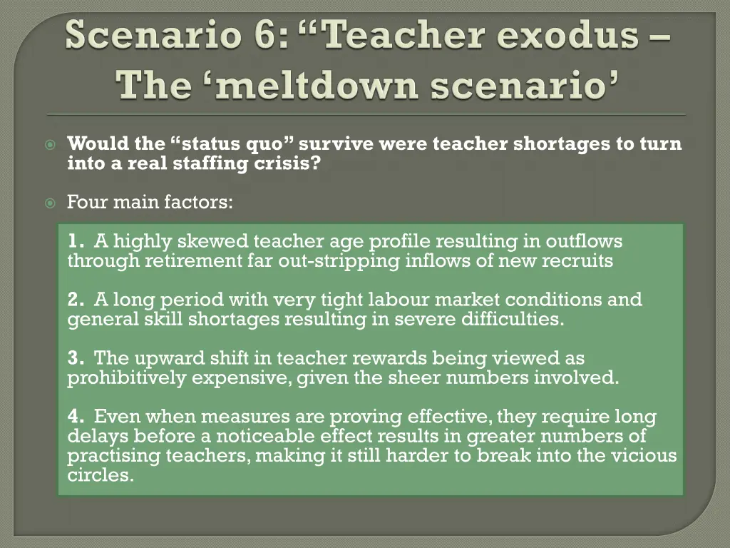 would the status quo survive were teacher